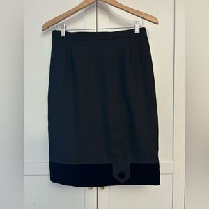 Valentino Classic Black Wool Pencil Skirt